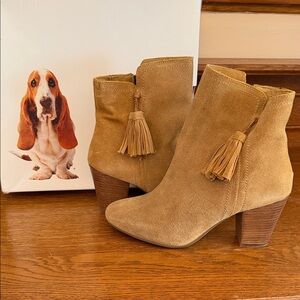 Hush Puppies Tan Ankle Boots with Tassels